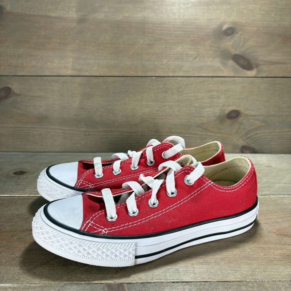 converse all star chuck taylor kids youth size 13 shoes red lowtop sneakers